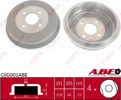 ABE C6G001ABE - Tambour de frein droxauto.com