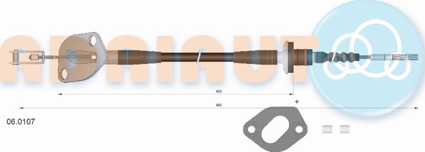 Adriauto 06.0107 - Tirette à câble, commande d'embrayage droxauto.com