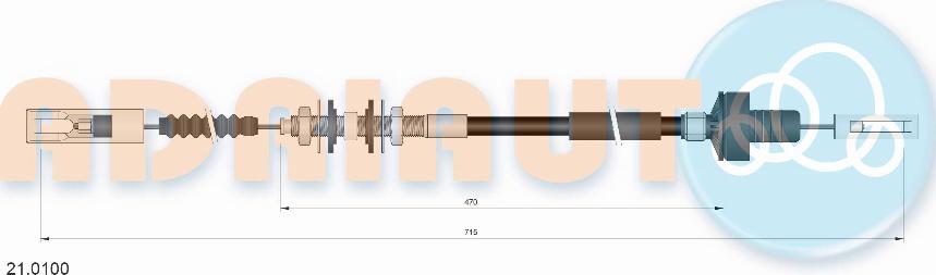 Adriauto 21.0100 - Tirette à câble, commande d'embrayage droxauto.com