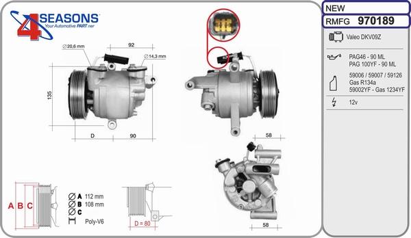 AHE 970189 - Compresseur, climatisation droxauto.com