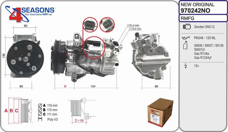 AHE 970242NO - Compresseur, climatisation droxauto.com