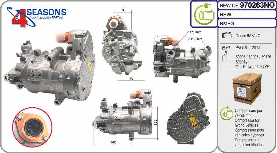 AHE 970263NO - Compresseur, climatisation droxauto.com