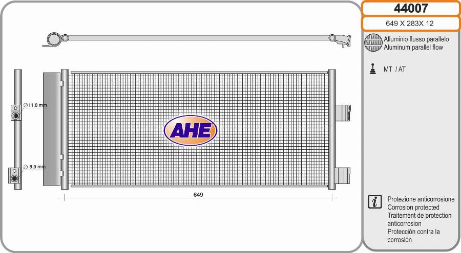 AHE 44007 - Condensateur, climatisation droxauto.com