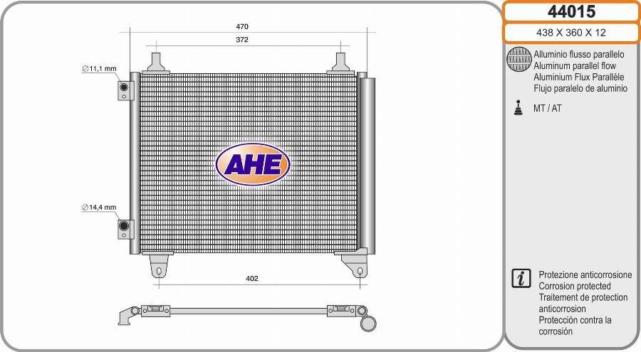 AHE 44015 - Condensateur, climatisation droxauto.com