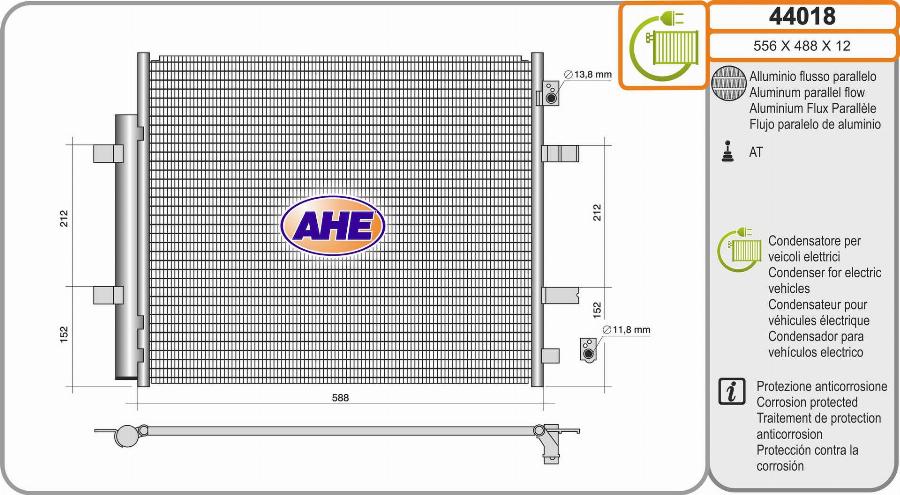 AHE 44018 - Condensateur, climatisation droxauto.com