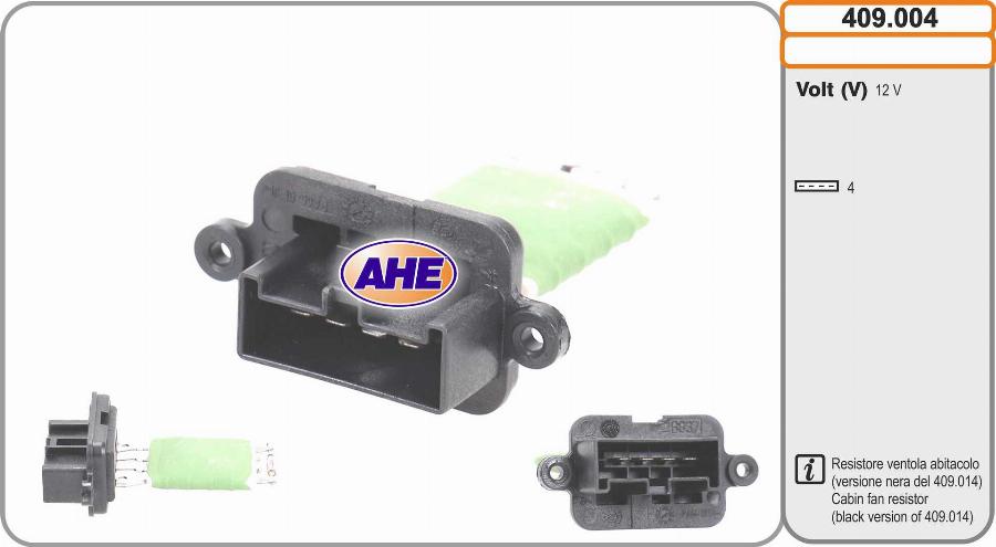 AHE 409.004 - Résistance de série, moteur électrique-ventilateur du radiat droxauto.com