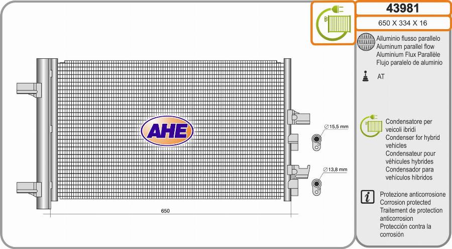 AHE 43981 - Condensateur, climatisation droxauto.com