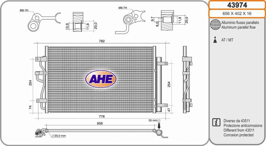 AHE 43974 - Condensateur, climatisation droxauto.com
