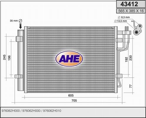 AHE 43412 - Condensateur, climatisation droxauto.com