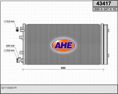 AHE 43417 - Condensateur, climatisation droxauto.com