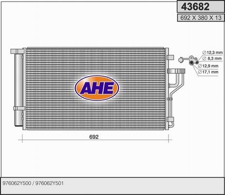 AHE 43682 - Condensateur, climatisation droxauto.com