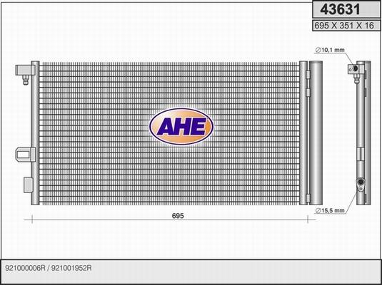 AHE 43631 - Condensateur, climatisation droxauto.com