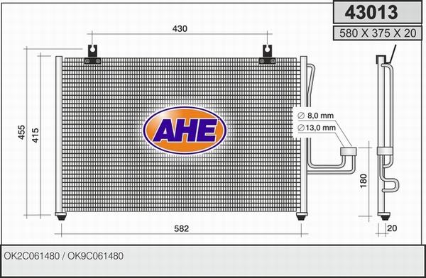 AHE 43013 - Condensateur, climatisation droxauto.com