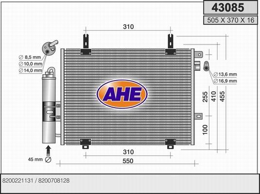 AHE 43085 - Condensateur, climatisation droxauto.com