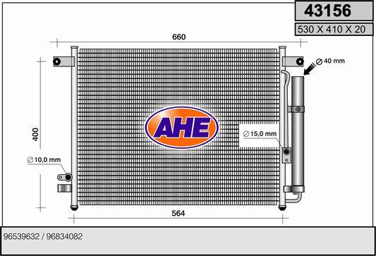 AHE 43156 - Condensateur, climatisation droxauto.com
