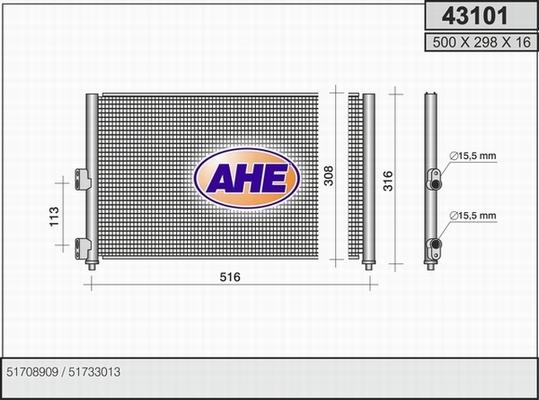 AHE 43101 - Condensateur, climatisation droxauto.com