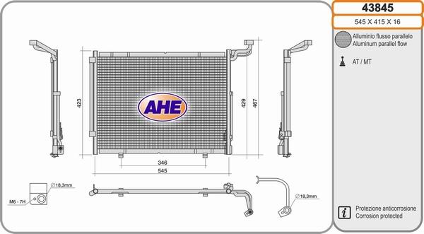 AHE 43845 - Condensateur, climatisation droxauto.com