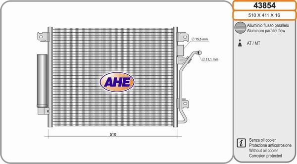 AHE 43854 - Condensateur, climatisation droxauto.com