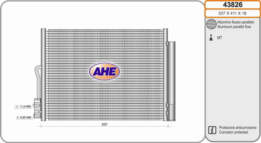 AHE 43826 - Condensateur, climatisation droxauto.com