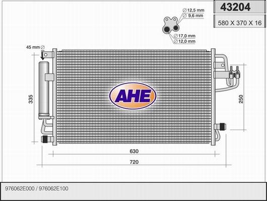 AHE 43204 - Condensateur, climatisation droxauto.com