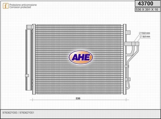 AHE 43700 - Condensateur, climatisation droxauto.com