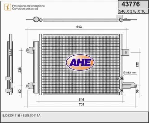 AHE 43776 - Condensateur, climatisation droxauto.com