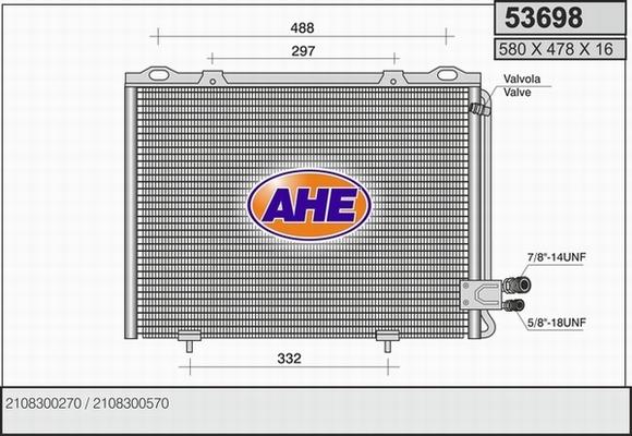 AHE 53698 - Condensateur, climatisation droxauto.com