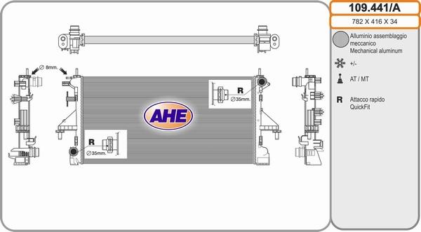 AHE 109.441/A - Radiateur, refroidissement du moteur droxauto.com