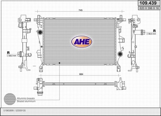 AHE 109.439 - Radiateur, refroidissement du moteur droxauto.com