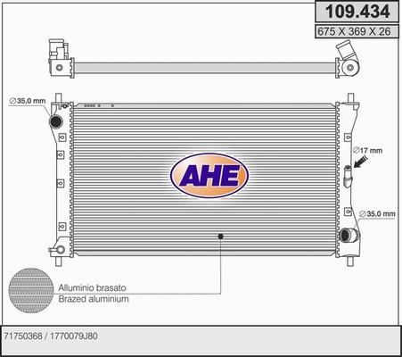 AHE 109.434 - Radiateur, refroidissement du moteur droxauto.com