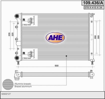 AHE 109.436/A - Radiateur, refroidissement du moteur droxauto.com