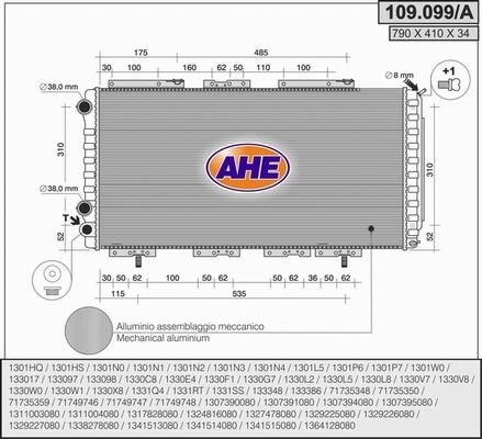 AHE 109.099/A - Radiateur, refroidissement du moteur droxauto.com