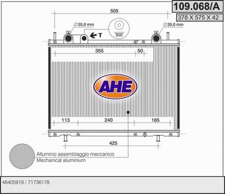 AHE 109.068/A - Radiateur, refroidissement du moteur droxauto.com