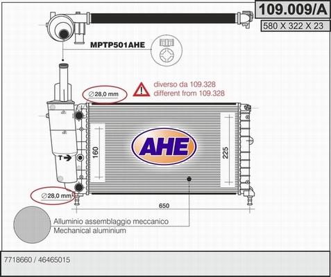 AHE 109.009/A - Radiateur, refroidissement du moteur droxauto.com