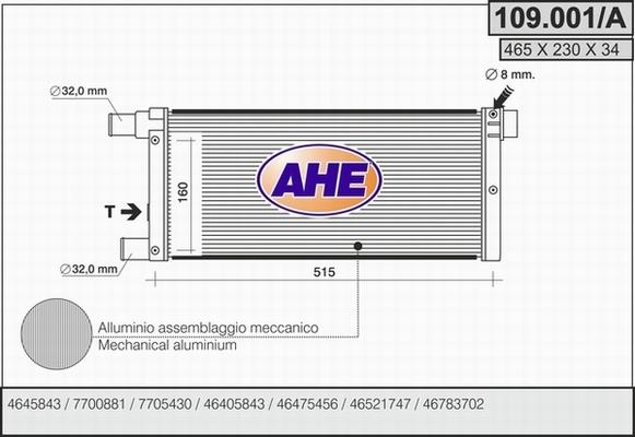 AHE 109.001/A - Radiateur, refroidissement du moteur droxauto.com