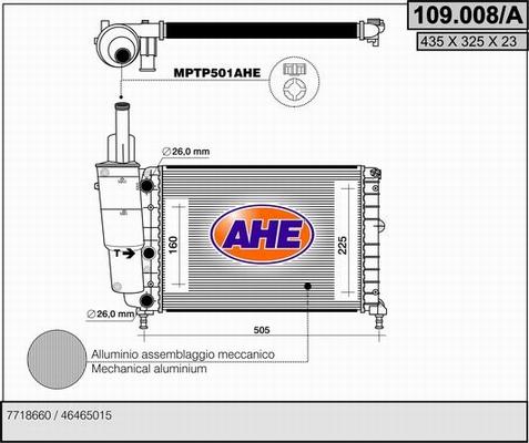 AHE 109.008/A - Radiateur, refroidissement du moteur droxauto.com