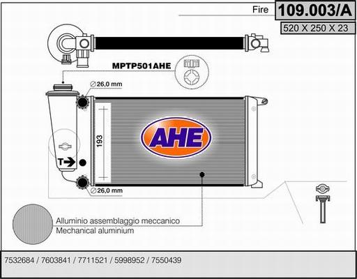 AHE 109.003/A - Radiateur, refroidissement du moteur droxauto.com