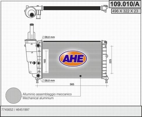 AHE 109.010/A - Radiateur, refroidissement du moteur droxauto.com