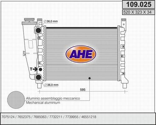 AHE 109.025 - Radiateur, refroidissement du moteur droxauto.com