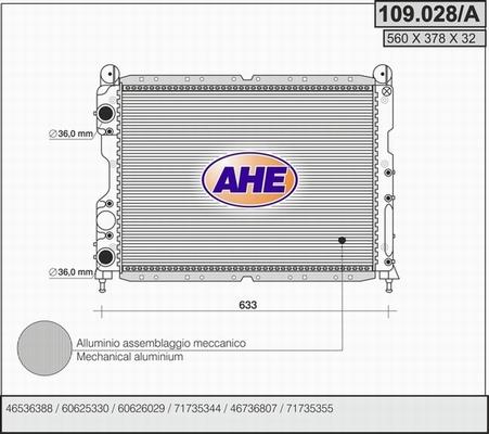AHE 109.028/A - Radiateur, refroidissement du moteur droxauto.com