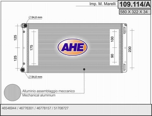 AHE 109.114/A - Radiateur, refroidissement du moteur droxauto.com
