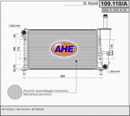 AHE 109.110/A - Radiateur, refroidissement du moteur droxauto.com