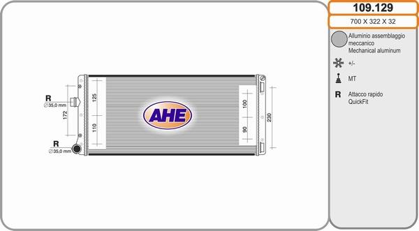 AHE 109.129 - Radiateur, refroidissement du moteur droxauto.com
