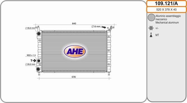 AHE 109.121/A - Radiateur, refroidissement du moteur droxauto.com