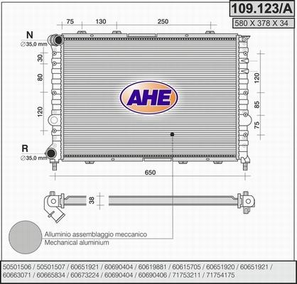 AHE 109.123/A - Radiateur, refroidissement du moteur droxauto.com