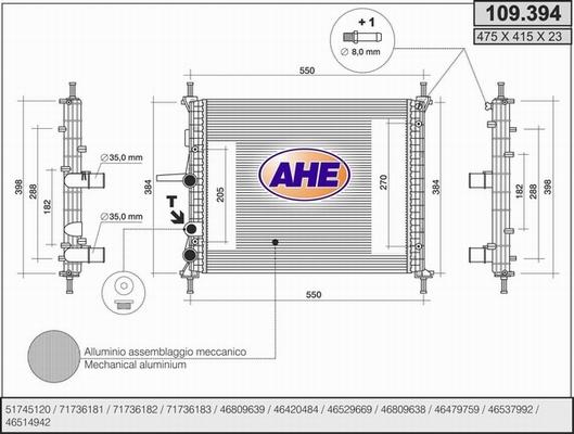 AHE 109.394 - Radiateur, refroidissement du moteur droxauto.com