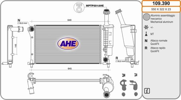 AHE 109.390 - Radiateur, refroidissement du moteur droxauto.com