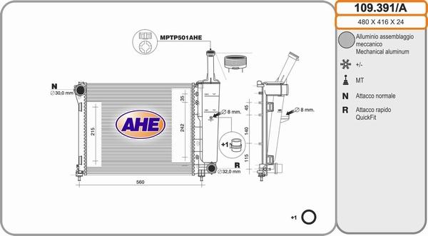 AHE 109.391/A - Radiateur, refroidissement du moteur droxauto.com