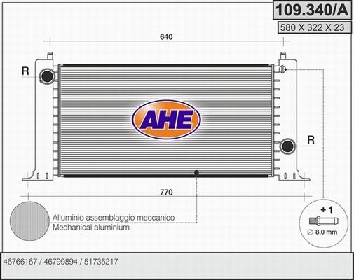 AHE 109.340/A - Radiateur, refroidissement du moteur droxauto.com