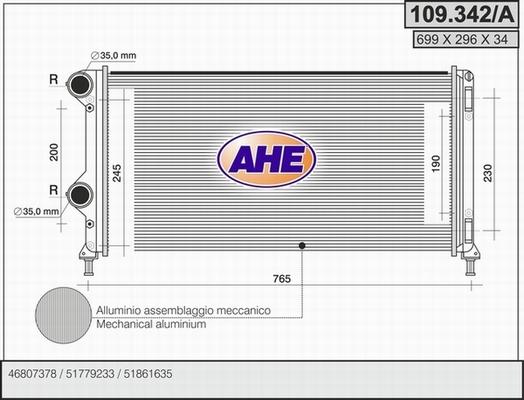 AHE 109.342/A - Radiateur, refroidissement du moteur droxauto.com